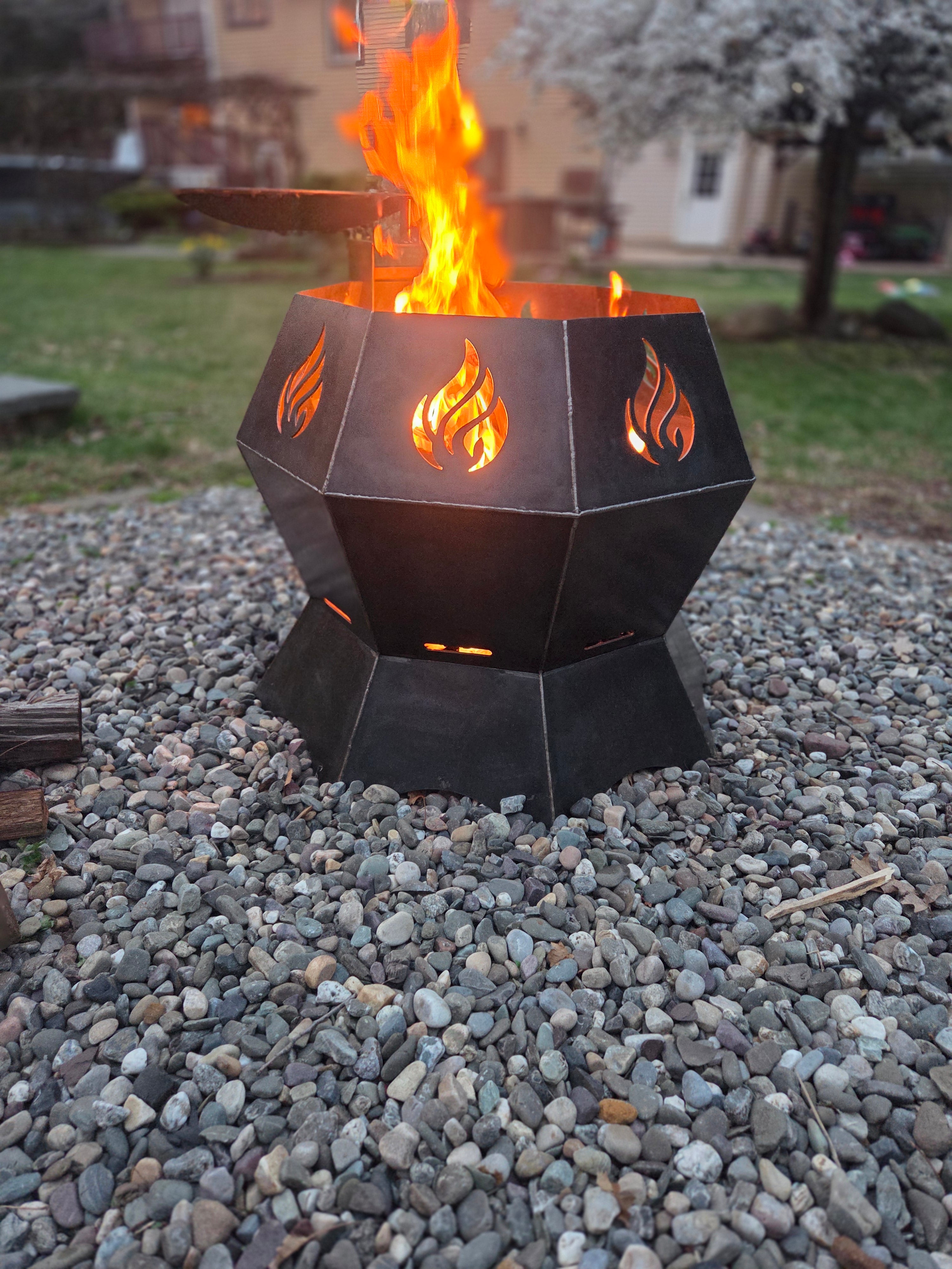 Octagon firepit 24" tall 24" top opening
