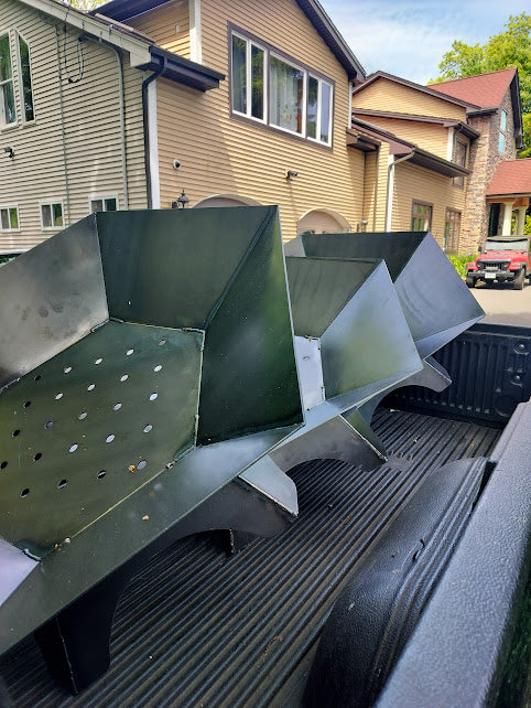 37"x37" hexagon firepit with removable cooktop