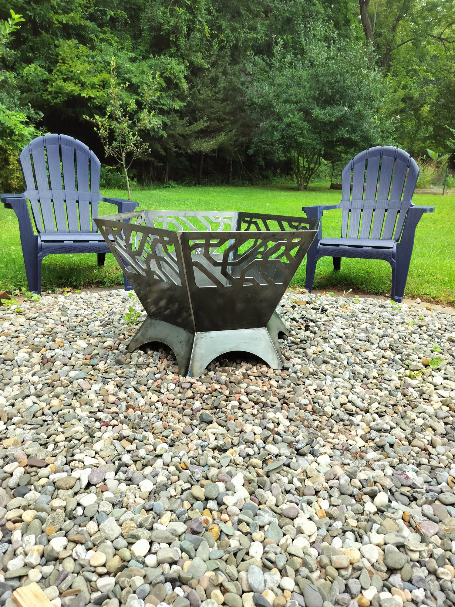 42" tall 2 piece firepit with grill attachment