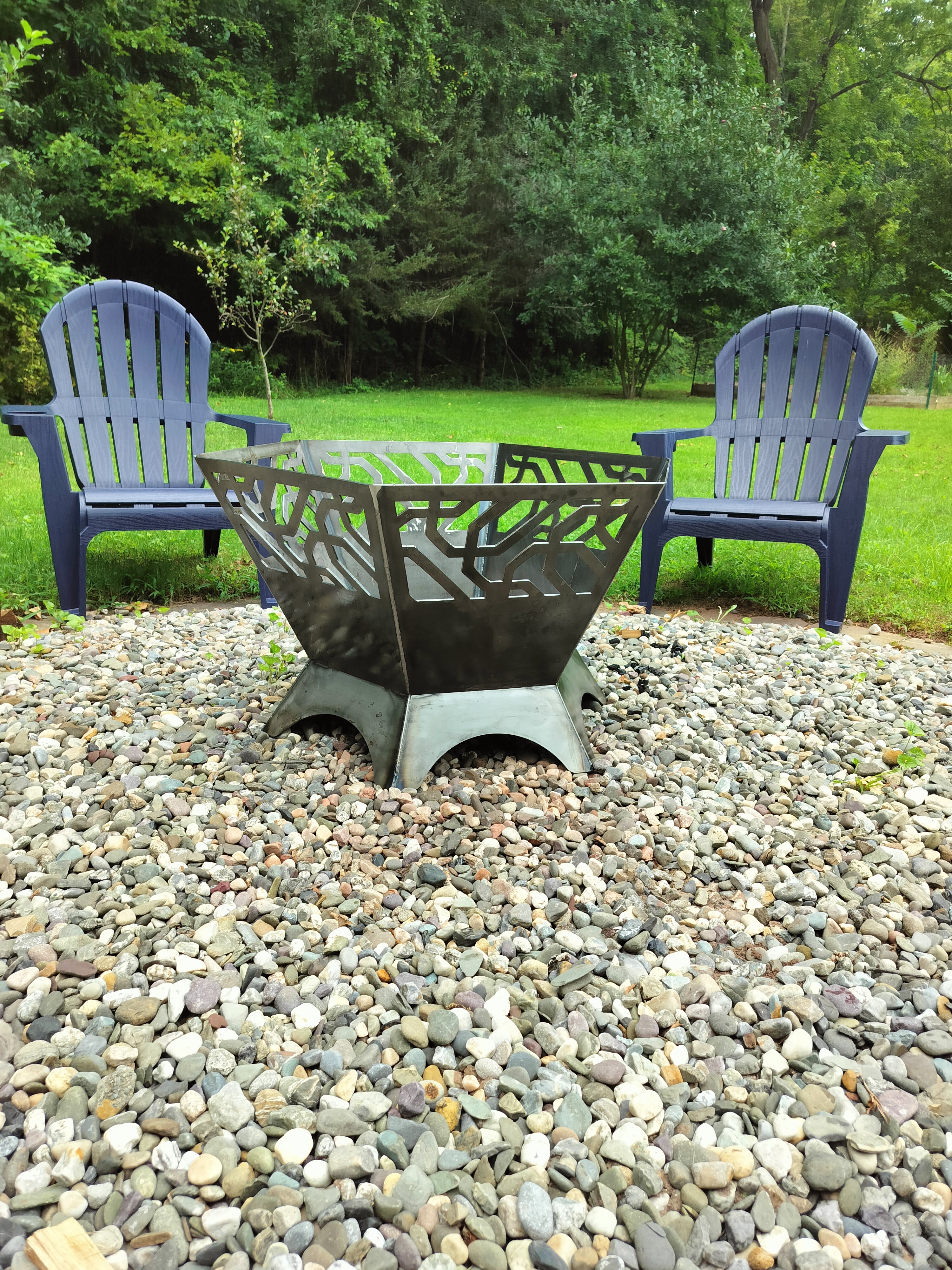42" tall 2 piece firepit with grill attachment