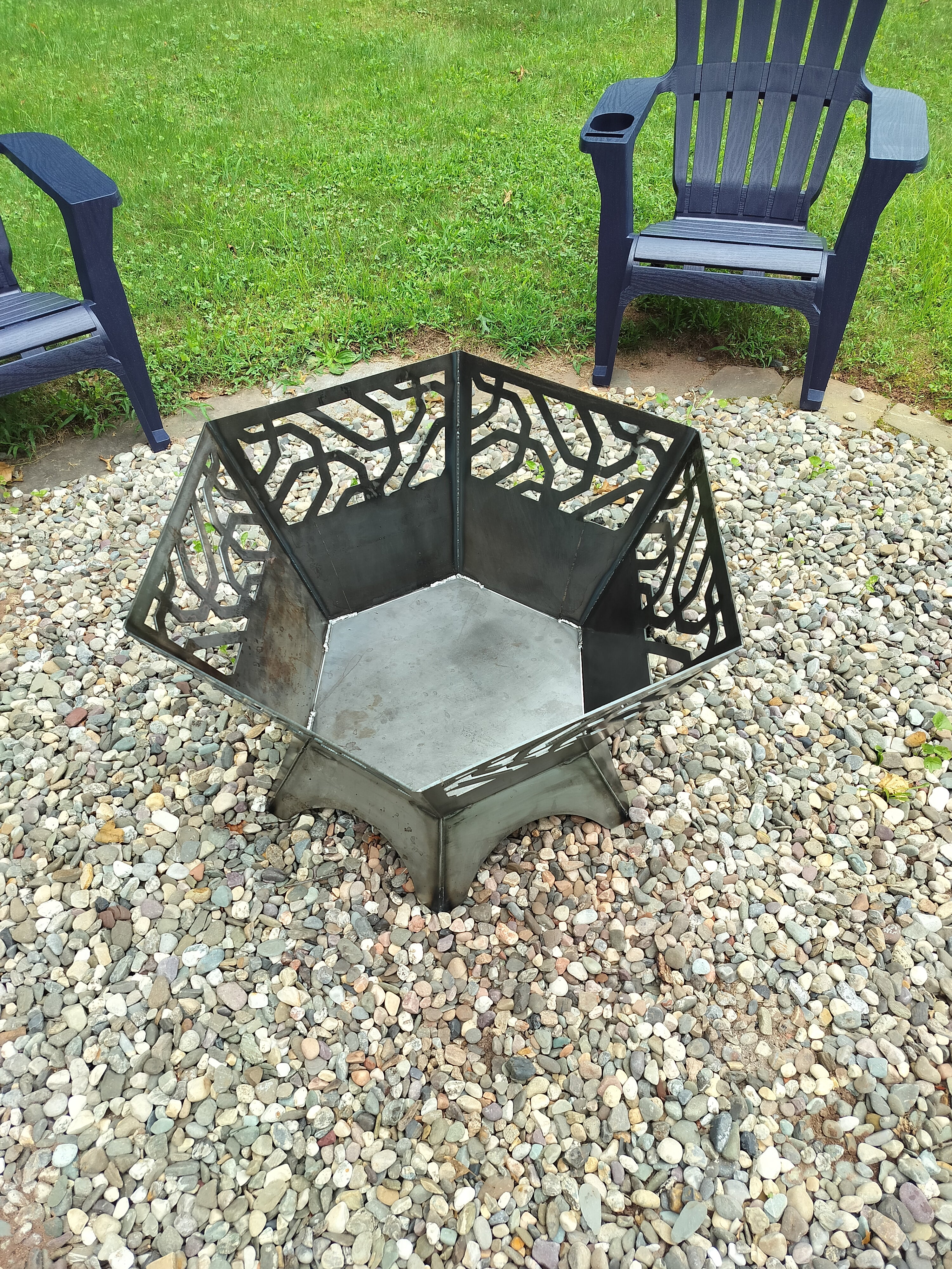 42" tall 2 piece firepit with grill attachment