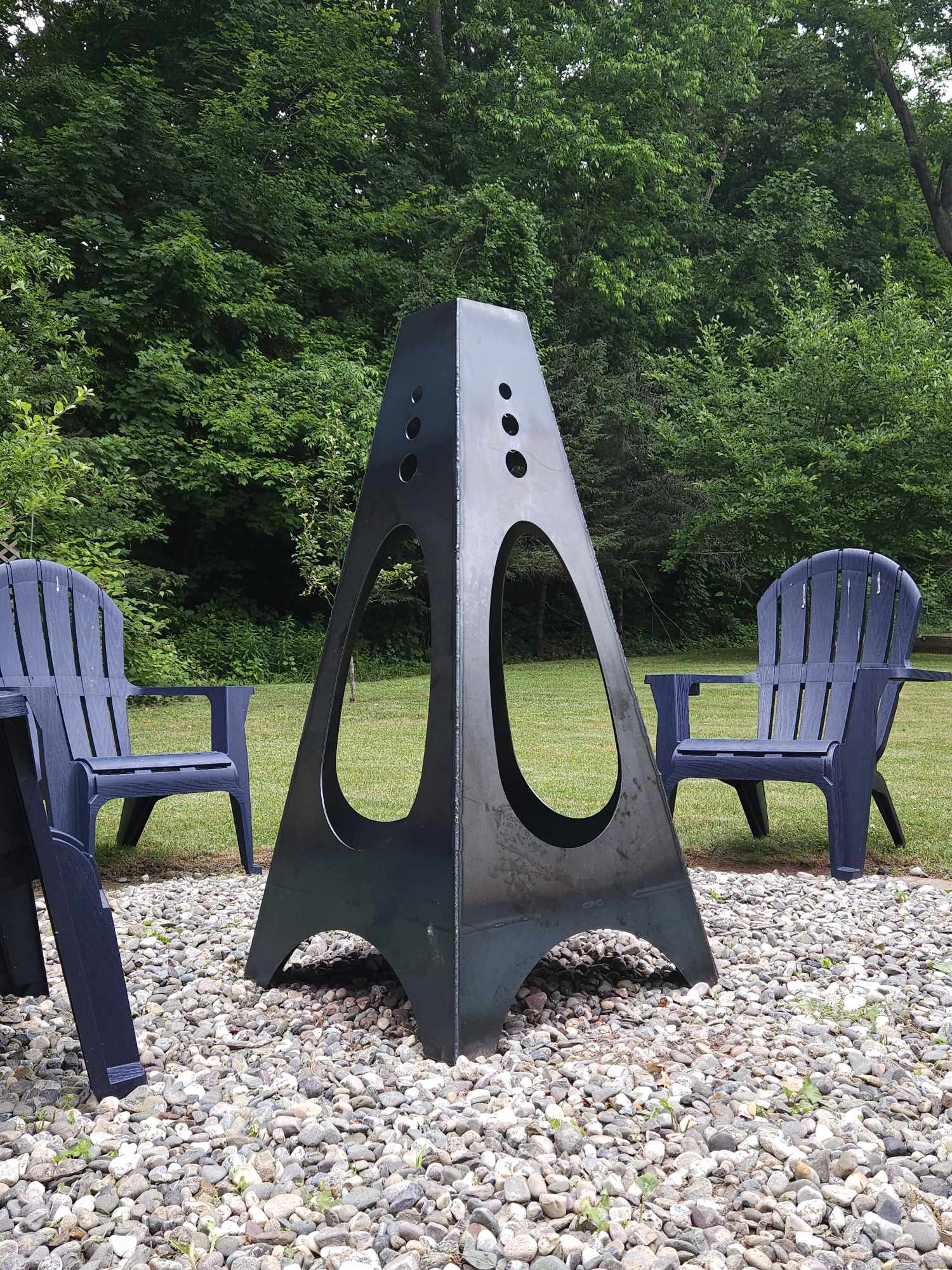 48" Tall Handmade Steel Chiminea - Lifetime Construction