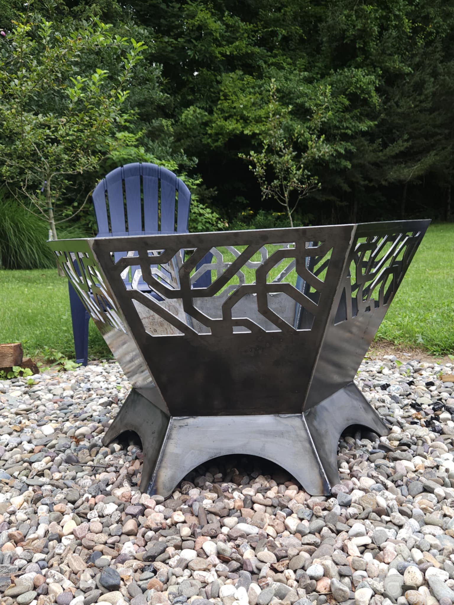 42" tall 2 piece firepit with grill attachment