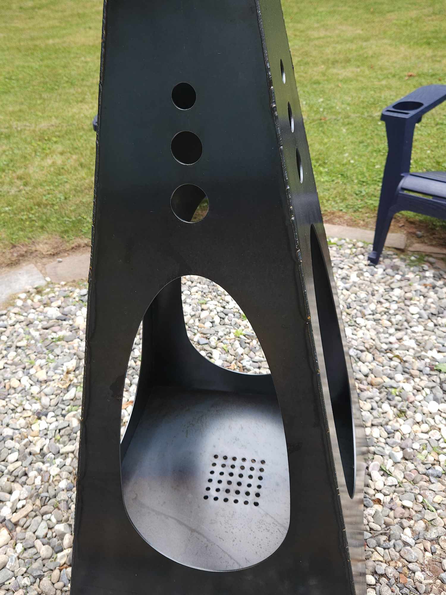 48" Tall Handmade Steel Chiminea - Lifetime Construction