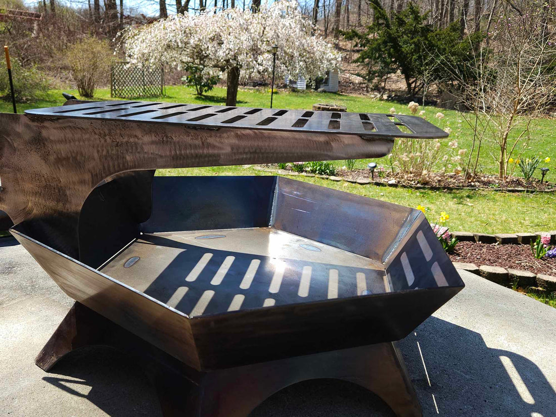 24" firepit with removable cooktop