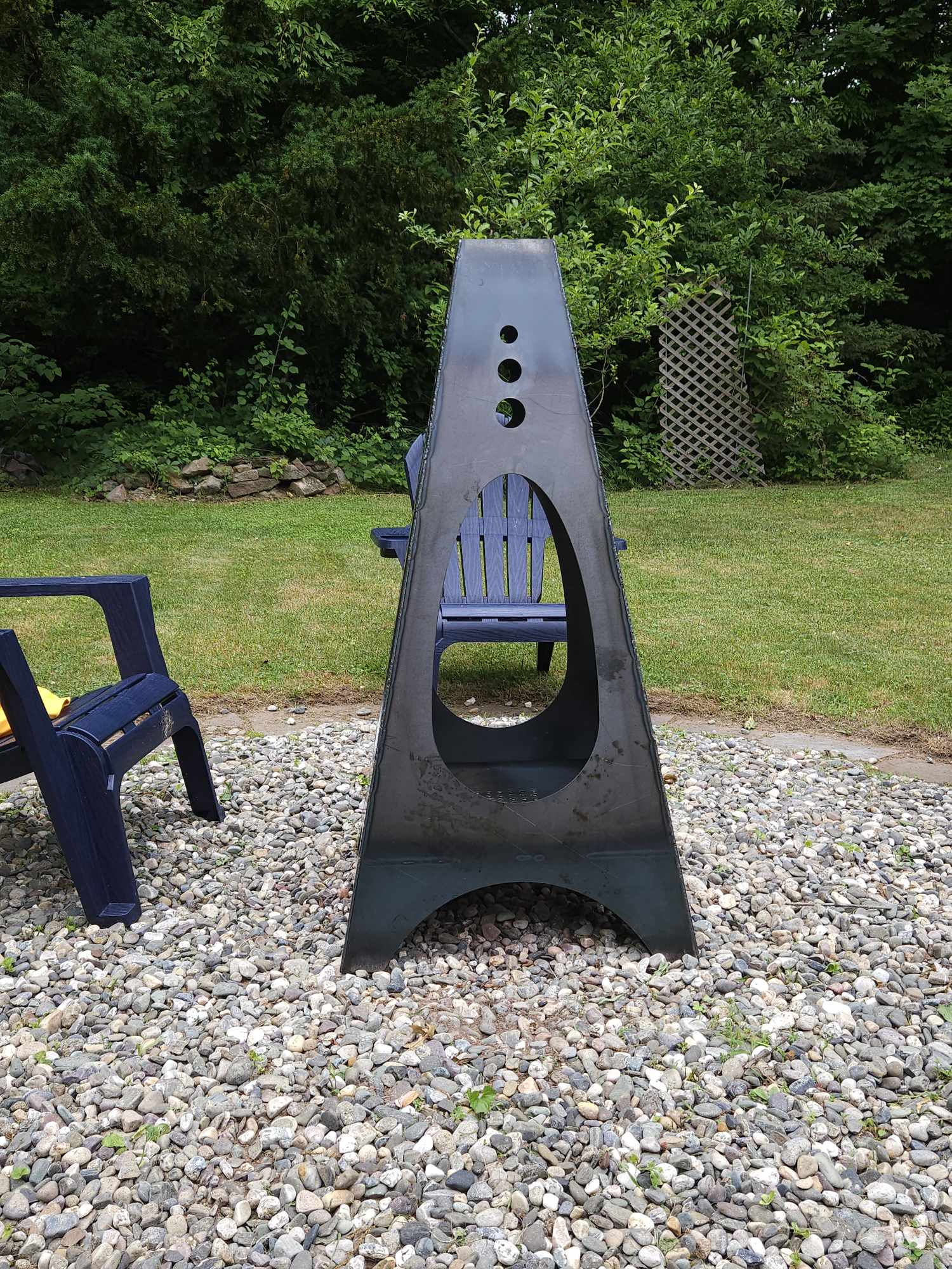 48" Tall Handmade Steel Chiminea - Lifetime Construction