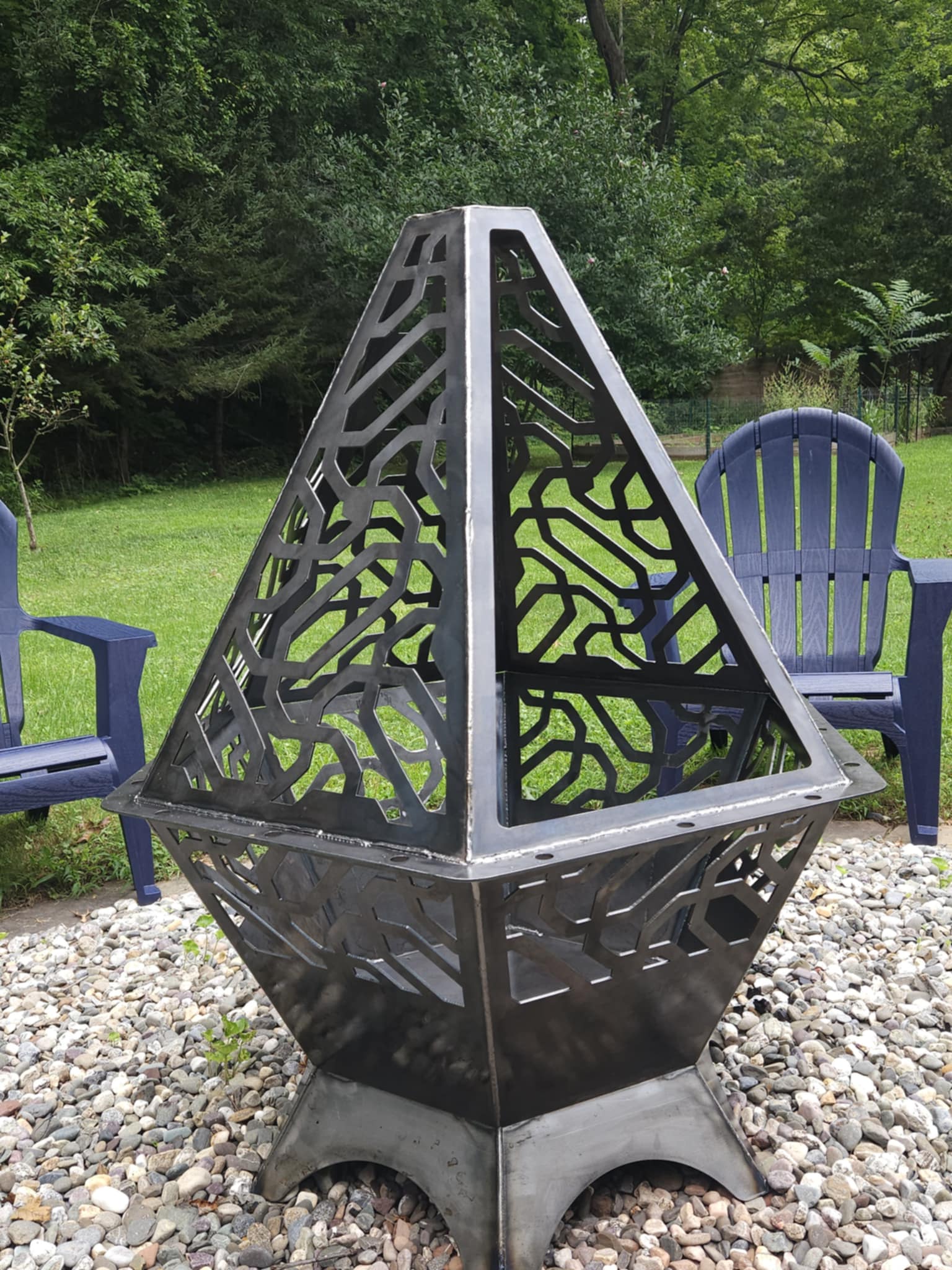 42" tall 2 piece firepit with grill attachment