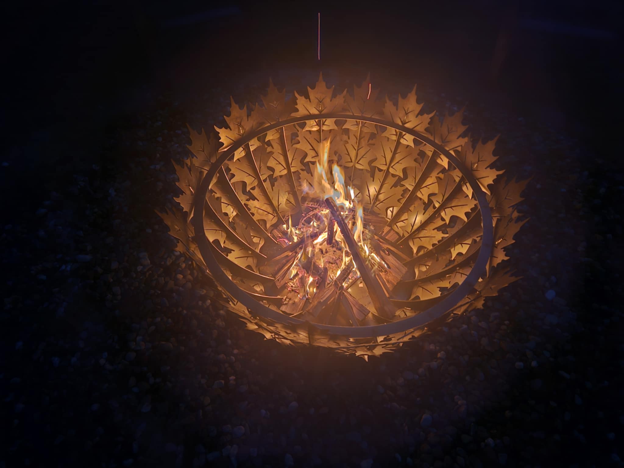 28" maple leaf firepit