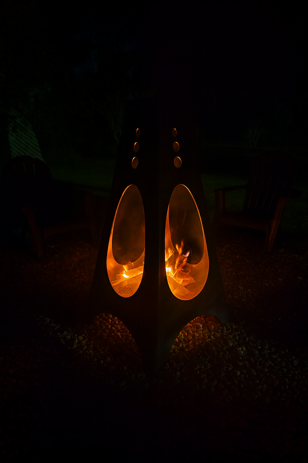 48" Tall Handmade Steel Chiminea - Lifetime Construction