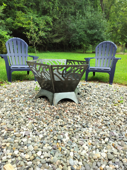 42&quot; tall 2 piece firepit with grill attachment