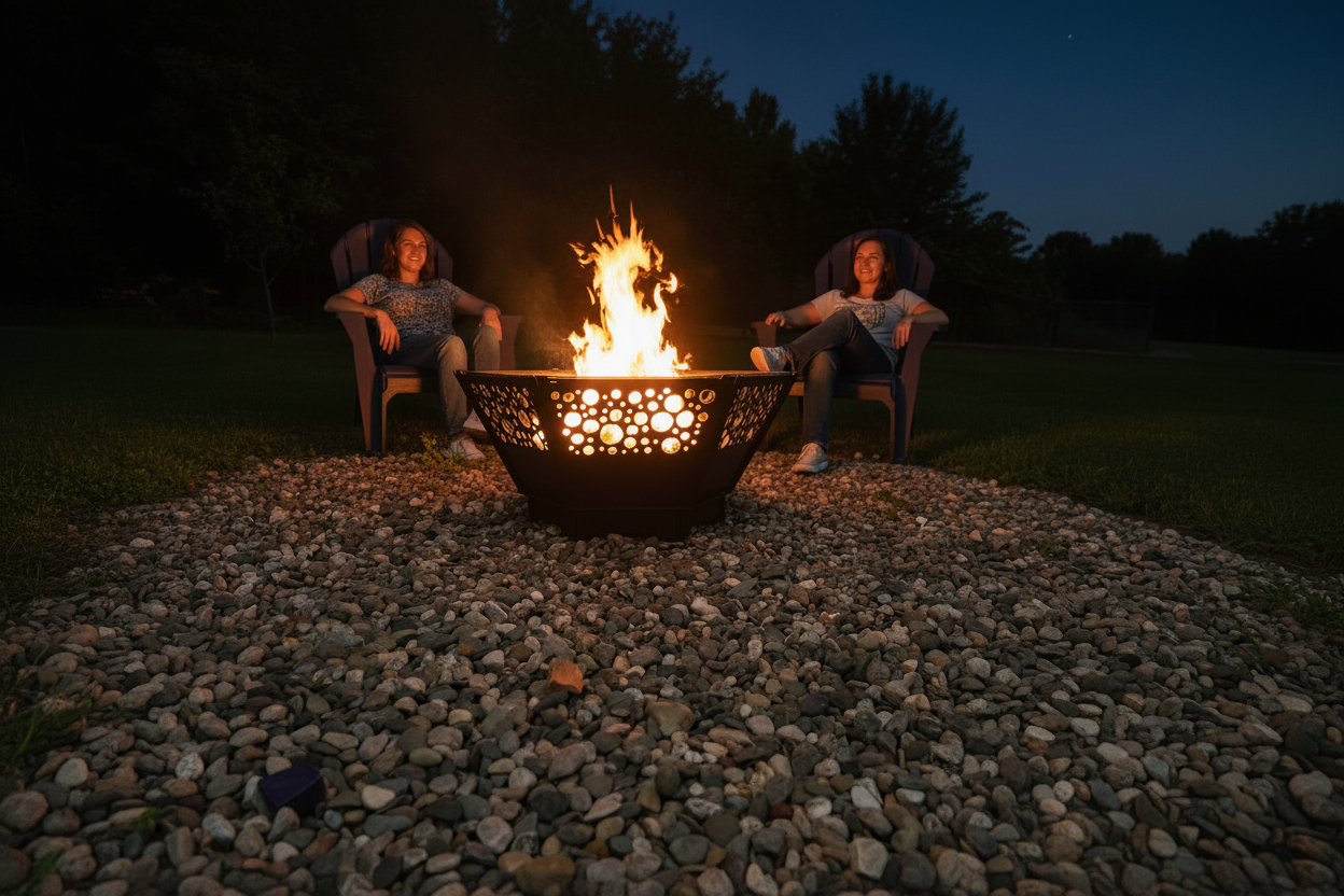 24" collapsable firepit circle design