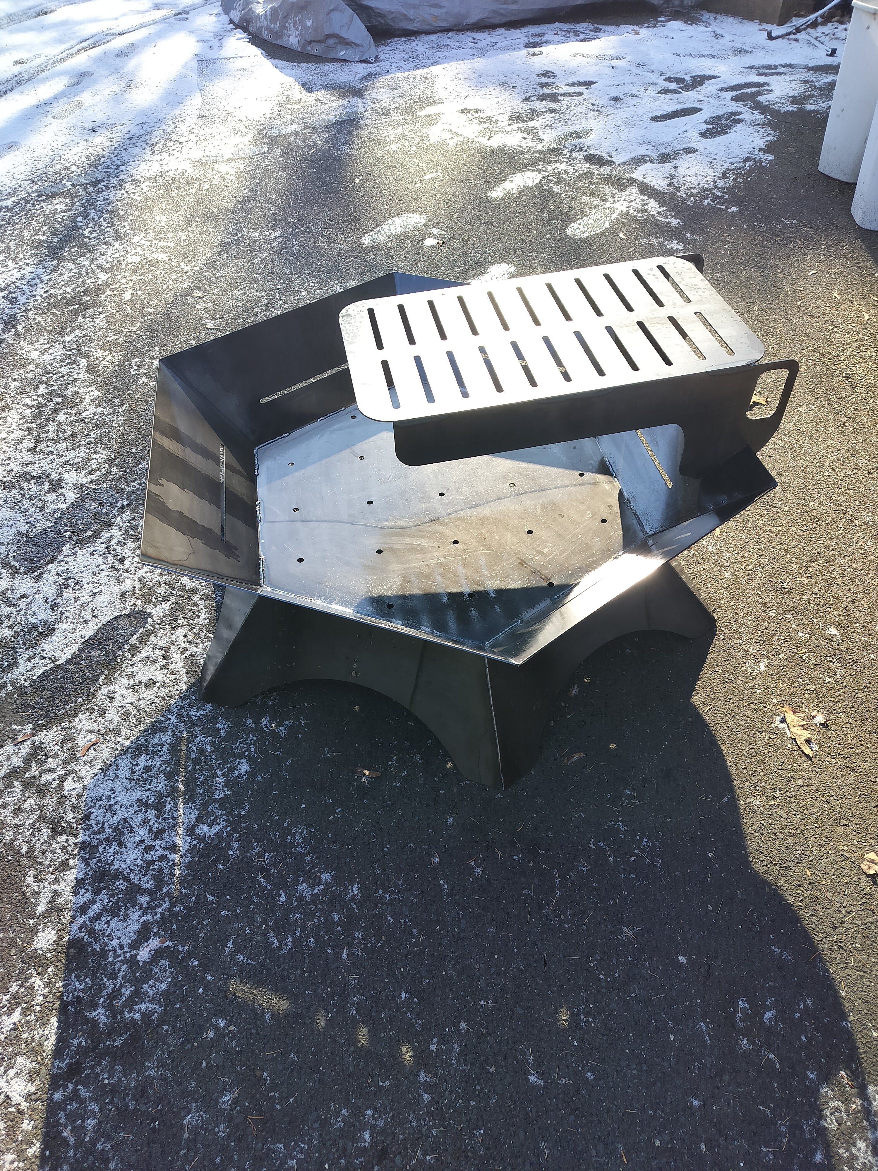 48&quot; hexagon firepit with removable cooktop