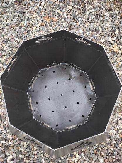 42&quot; tall 2 piece firepit with grill attachment