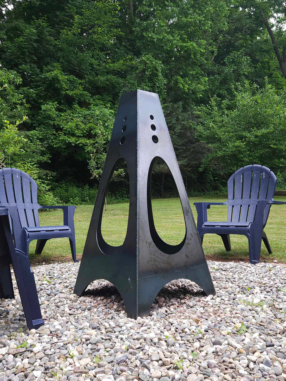 48" Tall Handmade Steel Chiminea - Lifetime Construction