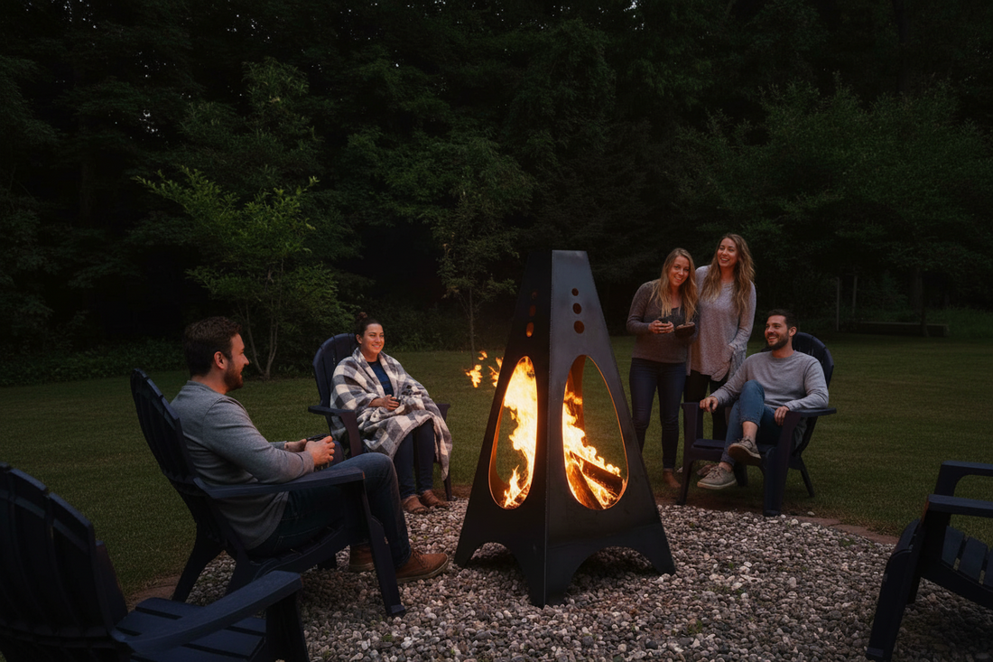 48" Tall Handmade Steel Chiminea - Lifetime Construction