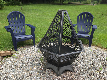 42&quot; tall 2 piece firepit with grill attachment