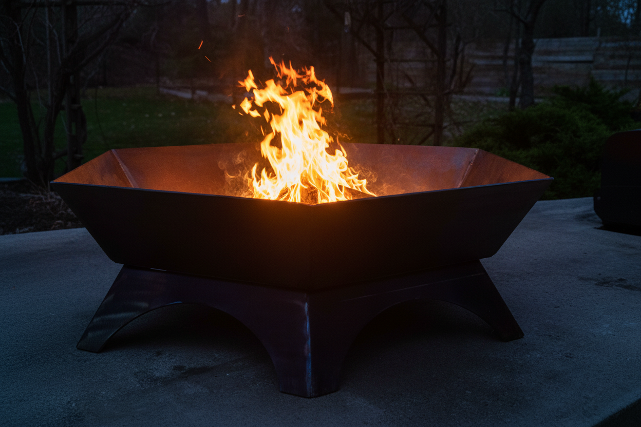 24" firepit with removable cooktop