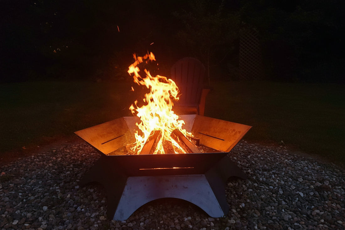 48" hexagon firepit with removable cooktop