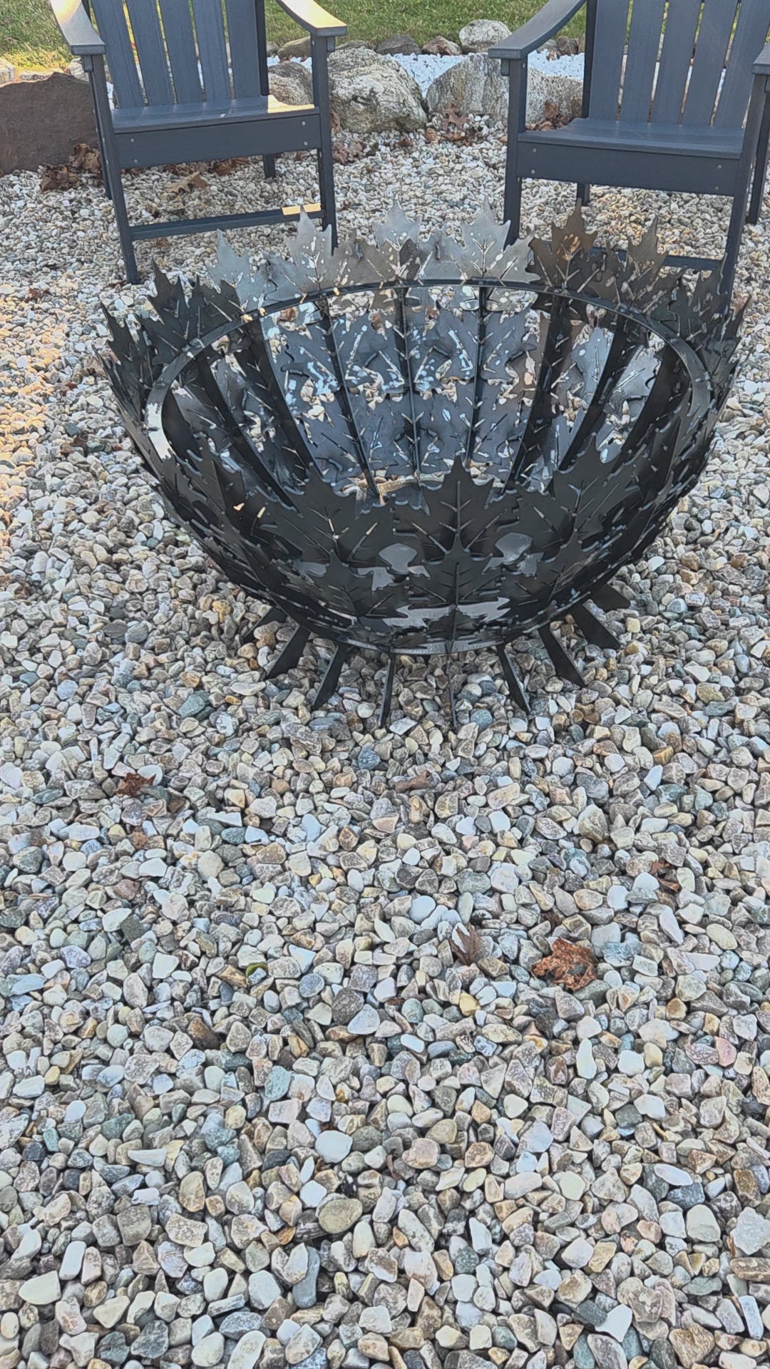 28" maple leaf firepit