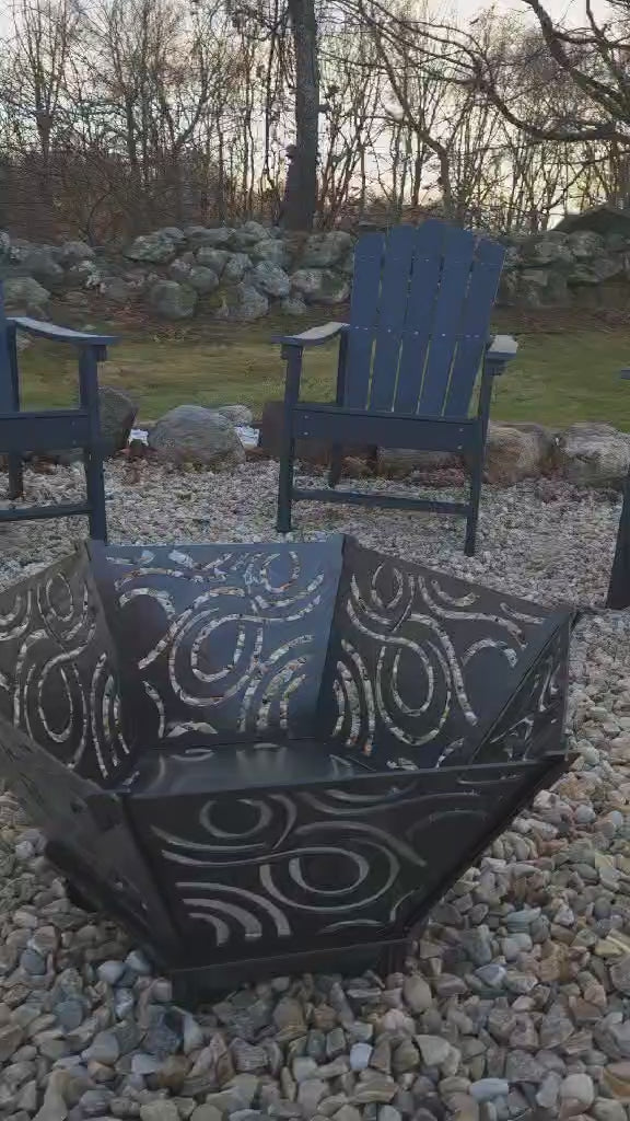 24" collapsable swirl pattern firepit