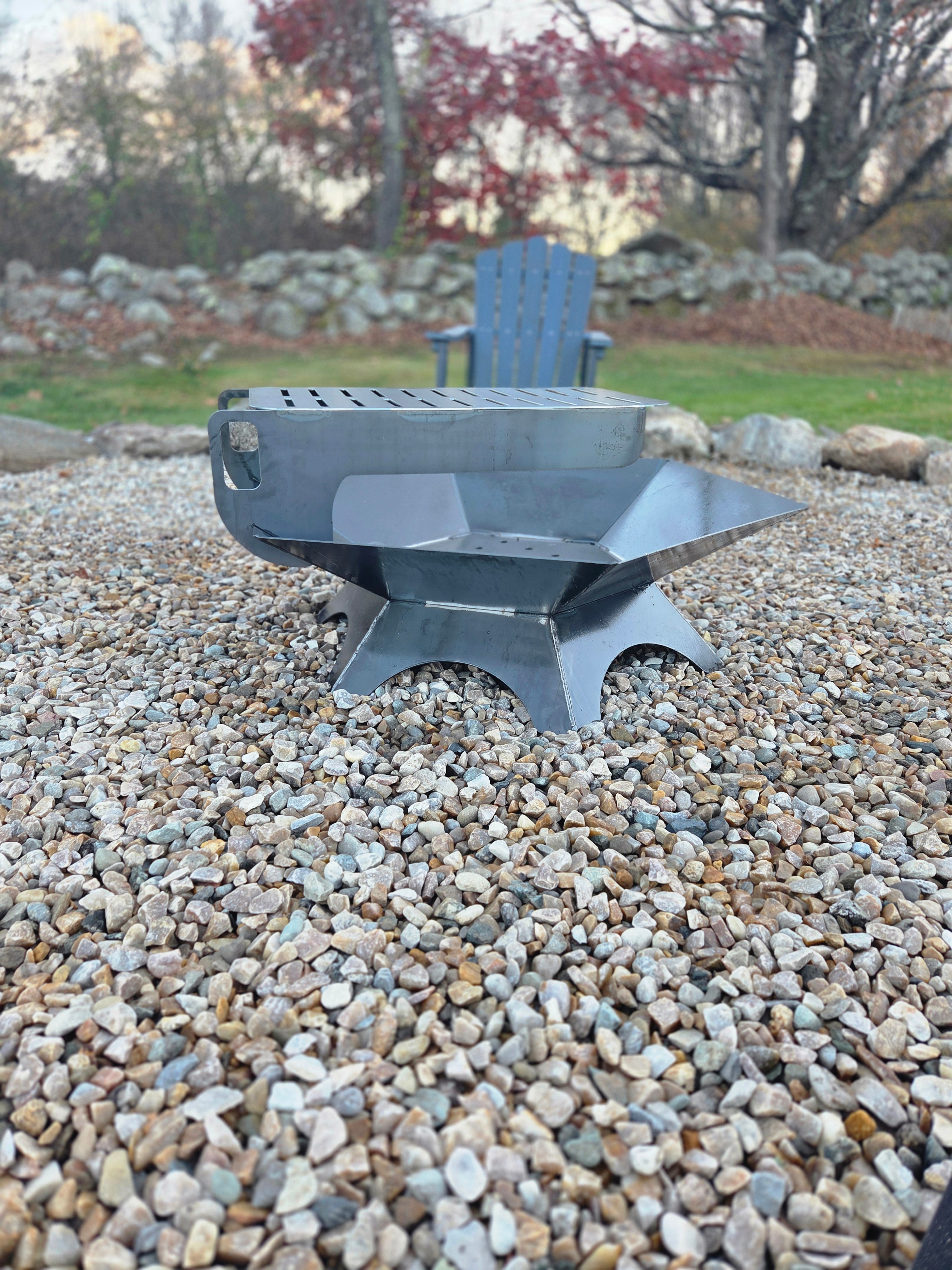 37&quot;x37&quot; hexagon firepit with removable cooktop