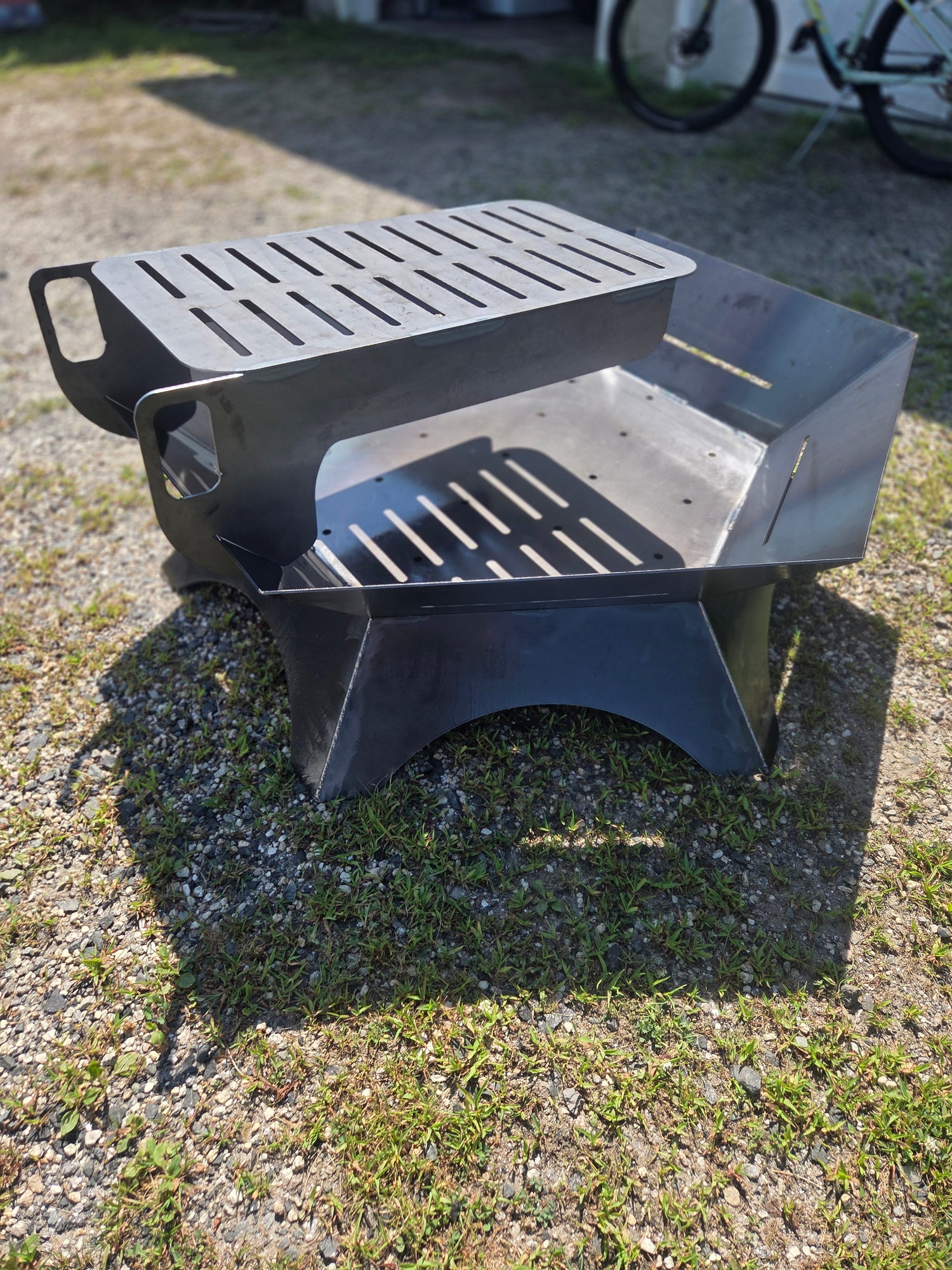 48&quot; hexagon firepit with removable cooktop