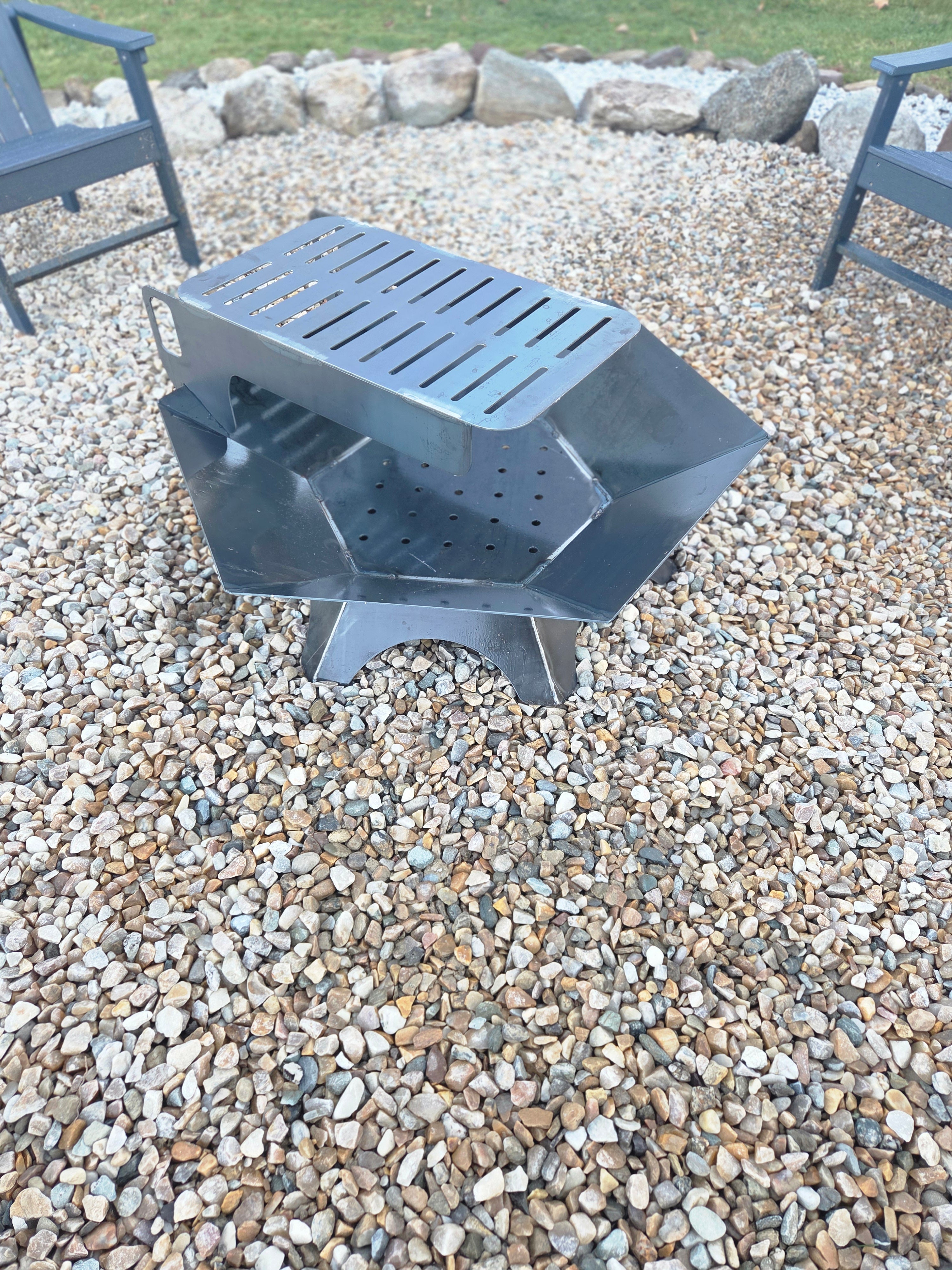 37&quot;x37&quot; hexagon firepit with removable cooktop