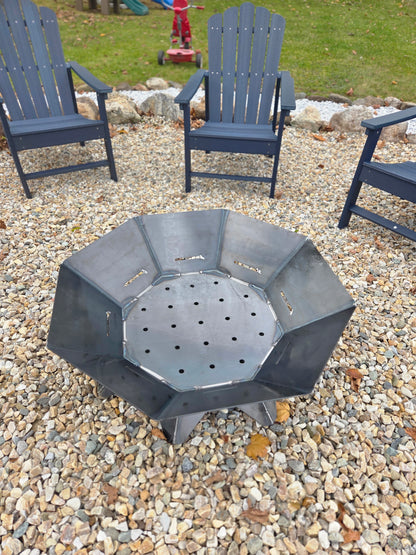 The Atlas 36 – Octagon Fire Pit with Removable Cooktop
