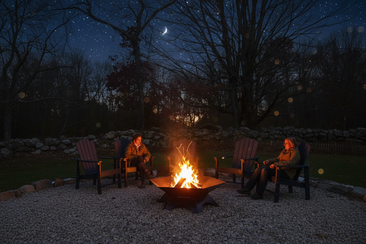 37"x37" hexagon firepit with removable cooktop