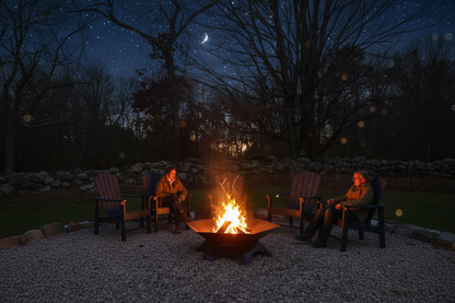 37"x37" hexagon firepit with removable cooktop