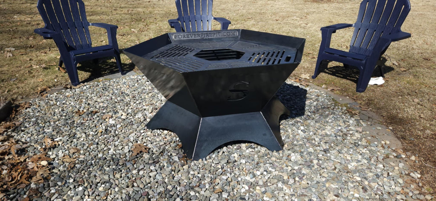 48&quot;x24&quot; firepit with full removable cooktop (your  initial cutout in 3 sides)