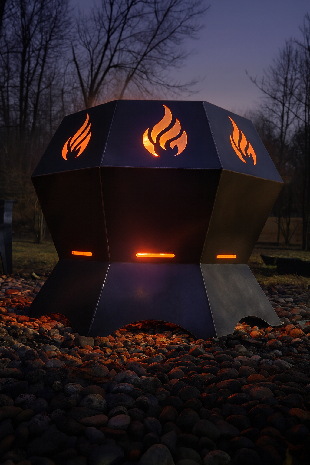 Octagon firepit 24" tall 24" top opening